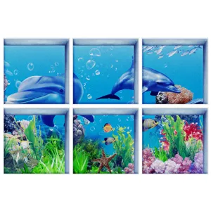 3D ocean dolphin anti slip bathtub stickers waterproof tile decals for bathroom decor
