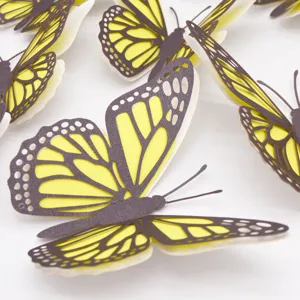 3D vlinder muurstickers parelpapier uitgeholde DIY wanddecoratie voor thuis en feestje.