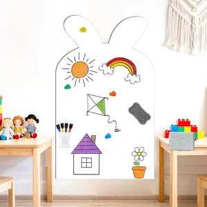 Süßer Hasenohren magnetischer Whiteboard-Aufkleber für Kinderzimmer Wanddekoration, selbstklebend.
