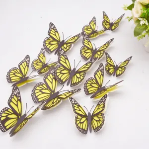 3D holle pearlescent papier vlinder muurstickers voor huisdecoratie feest en doe-het-zelf.