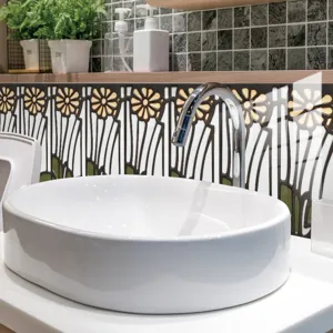 Adesivo per piastrelle in stile retrò smaltato per decorazione murale cucina e bagno.