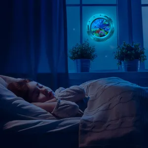 Luminous Porthole Window Wall Sticker Glowing Underwater Marine Animals Home Bedroom Decor