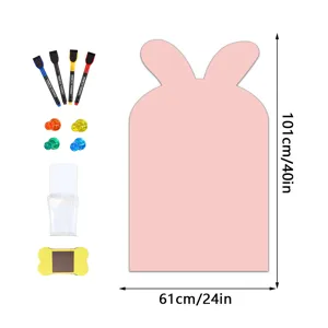 Rosa Hase magnetische Whiteboard Wandaufkleber mit Stiften und Radierer, 101x61cm.
