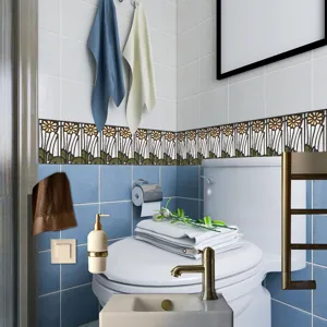 Adesivo per piastrelle retrò impermeabile bordo autoadesivo per decorazione cucina