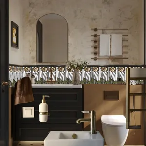 Adesivo per piastrelle vintage floreale per decorazione parete cucina bagno adesivo murale.