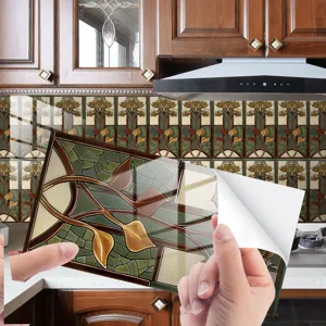Adesivo per piastrelle vintage retro per cucina bagno impermeabile decorazione murale