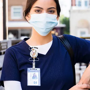 Cute silly goose badge reel retractable ID card holder for nurse doctor hospital workplace use