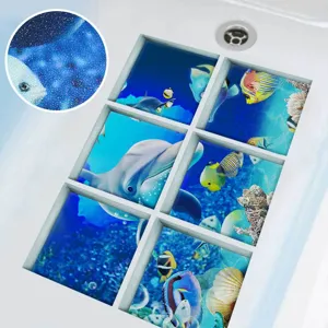 Non-slip bathtub stickers underwater ocean dolphin design waterproof bath safety decals set