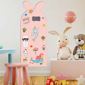 Kinder Magnetische Whiteboard Wandaufkleber mit süßem Hasenohren Design und bunten Motiven.