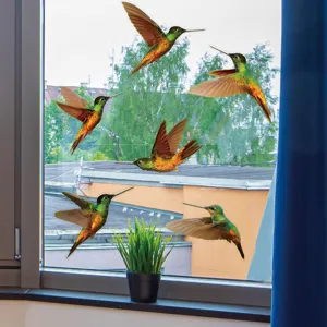 Adesivo per vetri statico uccello anti-collisione pellicola finestra colibrì colorato