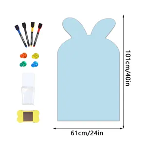 Hasenförmige magnetische Whiteboard-Aufkleber Set mit Stiften für Kinderzimmer.