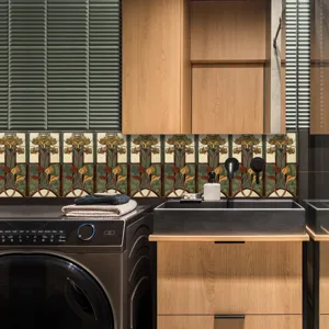 Adesivi per piastrelle floreali retro impermeabili adesivi murali per cucina e bagno decori
