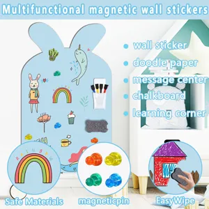 Multifunktionale magnetische Wandaufkleber für Kinderzimmer, Tafelfolie und Malpapier.