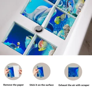 Bathroom anti-slip stickers ocean animal bathtub safety non slip adhesive treads set