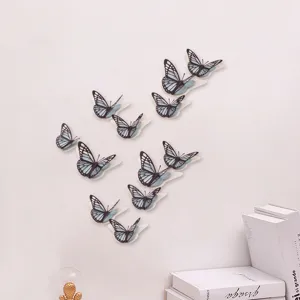Gedetailleerd overzicht van 3D holle parelmoer papier vlinder muurstickers voor thuis