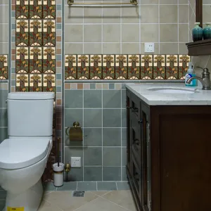 Adesivi per piastrelle retrò per cucina e bagno decorazione murale adesiva impermeabile.