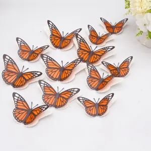 3D holle vlinder muurstickers parelmoer papier woondecoratie DIY set 12 stuks