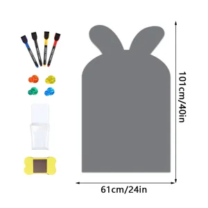 Hasiförmiger magnetischer Whiteboard-Aufkleber mit 4 Stiften, Magneten, Tasche und Radierer.