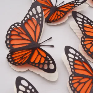 3D holle vlinder muurstickers parelpapier vlinder huisdecoratie DIY feestbruiloft 12st