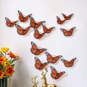 3D holle monarch vlinder muurstickers voor woondecoratie, huwelijk en feestdag decoratie.