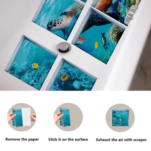 Anti-slip bathtub stickers ocean life waterproof safety strips for bathroom shower use daily