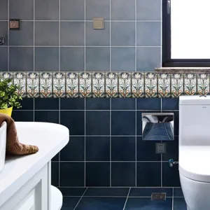 Adesivo per piastrelle smaltate in stile rétro bordo decorativo murale per cucina e bagno.
