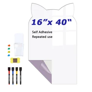 Katzenohr magnetische Whiteboard Aufkleber selbstklebende Wandtafel in 16x40 Zoll
