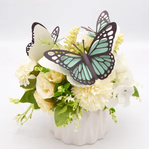 3D Holle Parelpapier Vlinder Muurstickers Bruiloft Huis Decor DIY Vlinder Ornament