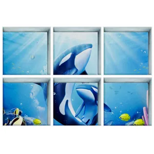 Detailed view of 6pcs 3D underwater ocean waterproof anti-slip bathtub stickers for bathroom floor safety.