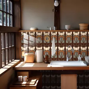 Adesivo per piastrelle tulipano retro cucina bagno decorazione murale dettagli stile