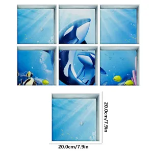 Non-slip bath stickers waterproof 3d ocean whale shower tub treads safety strips for bathroom