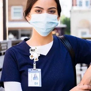 Funny goose badge reel and ID card holder set for nurses and students daily use.