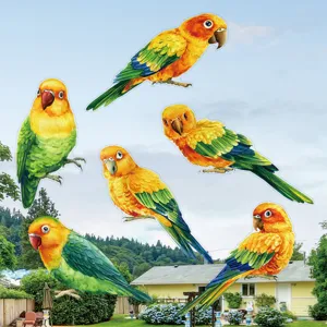 Adesivi per finestre anti-collisione pappagallo colorati, vetrofanie statiche per uccelli.