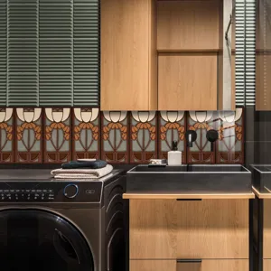 Adesivi per piastrelle in stile rétro tulipano per cucina bagno decorazione murale.