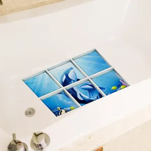 Non-slip bathtub stickers ocean animal frosted waterproof anti-skid safety strips for tub