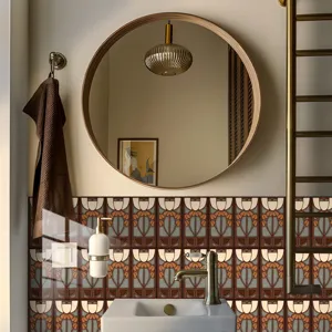 Adesivi per piastrelle retro fiori cucina bagno adesivo murale decorativo impermeabile.