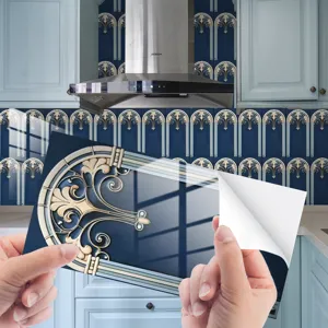 Adesivo per piastrelle retro carta da parati adesiva impermeabile per cucina e bagno.