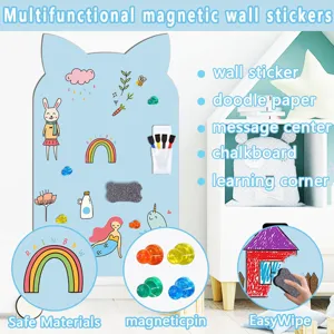 Multifunktionale magnetische Wandaufkleber süße Katze Kindertafel Lernmemo Tafel 1Stk