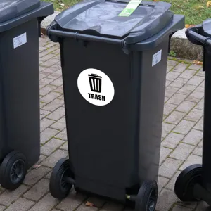 Adesivo per raccolta differenziata della spazzatura da esterno impermeabile in vinile.