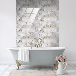 Sticker carreau motif marbre imperméable décoration murale texture cristal salle de bain
