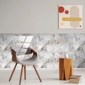 Autocollant de carreau de mur en marbre imperméable avec texture cristal papier peint