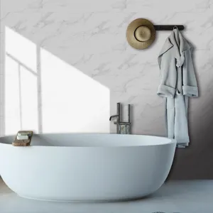 Sticker de carrelage effet marbre avec film cristal épaissi pour la décoration murale.