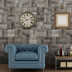 Carta da parati adesiva quadrata con effetto legno per decorazione soggiorno casa