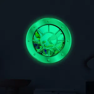 Luminous Porthole Wall Sticker Glow in the Dark Underwater Sea Turtle Decal for Kids Room