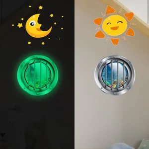 Glow in the dark cartoon window wall sticker for kids room nursery background decor