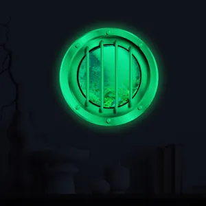Luminous porthole wall sticker glowing underwater window decal for kids room background decor