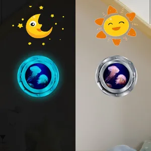 Luminous cartoon wall sticker night glowing window design for kids bedroom decoration.