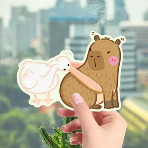 Leuchtender Cartoon Tier Wandaufkleber Glow In The Dark Capybara Süßes PVC Abziehbild Für Kinderzimmer Heimdekoration