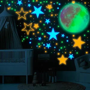 1560pcs luminous wall stickers glow in the dark stars dots moon for kids bedroom decor