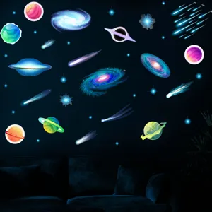 Leuchtende Galaxie Wandaufkleber leuchtende Sterne Sternschnuppen Deko für Kinderzimmer